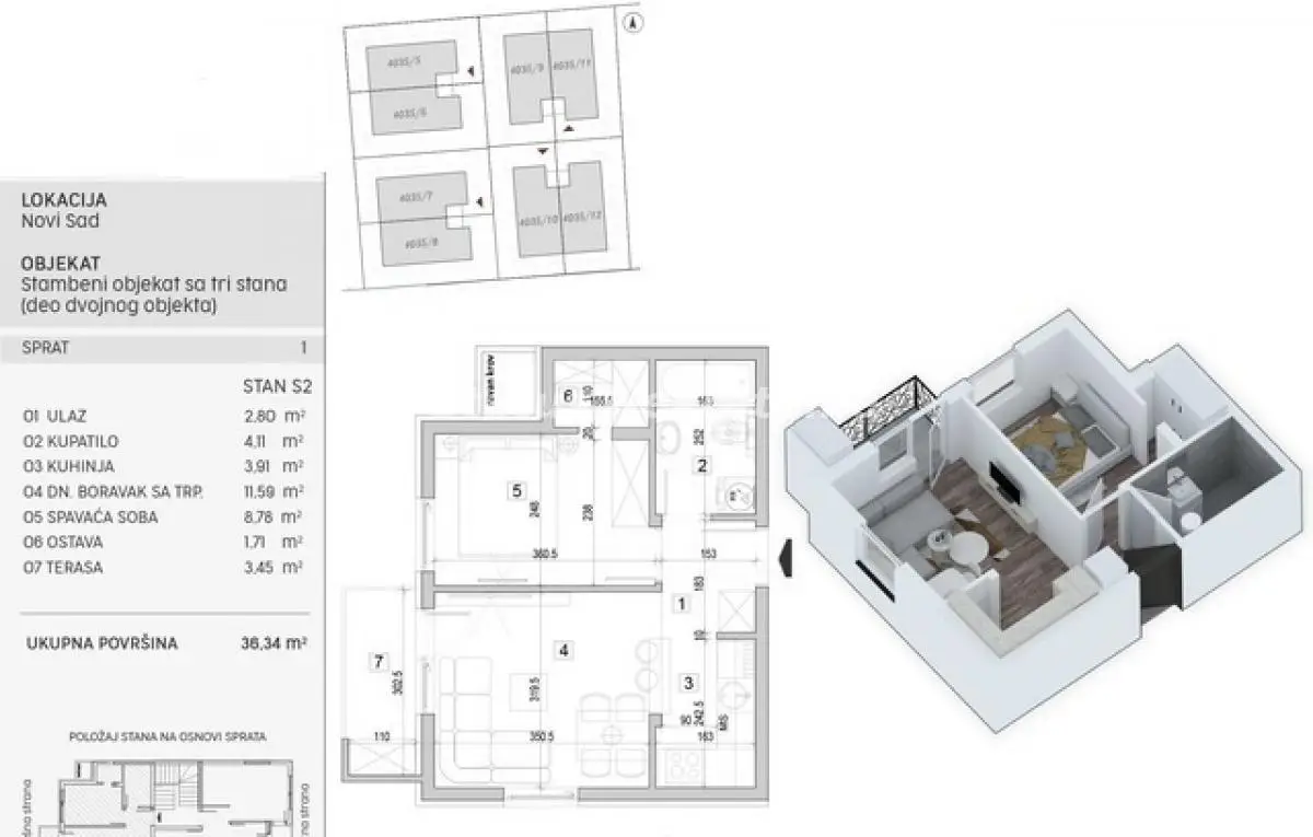 Stan - Novi Sad Adice - 21916