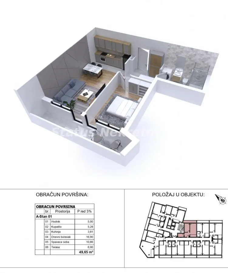 Stan - Novi Sad Sajmište - 22281