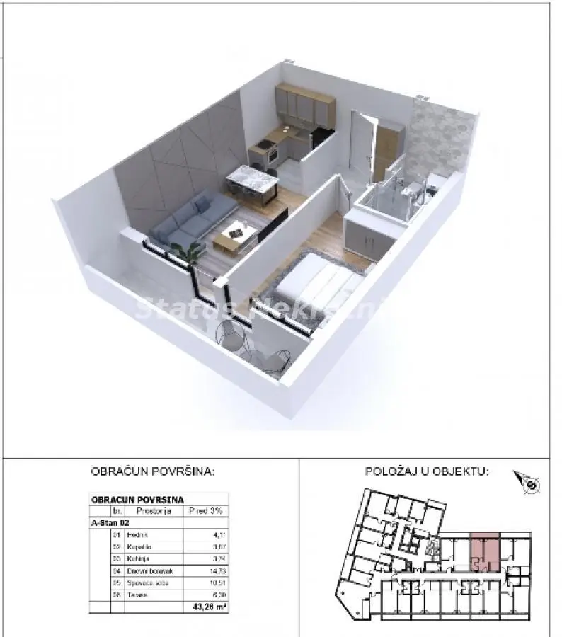 Stan - Novi Sad Sajmište - 22282