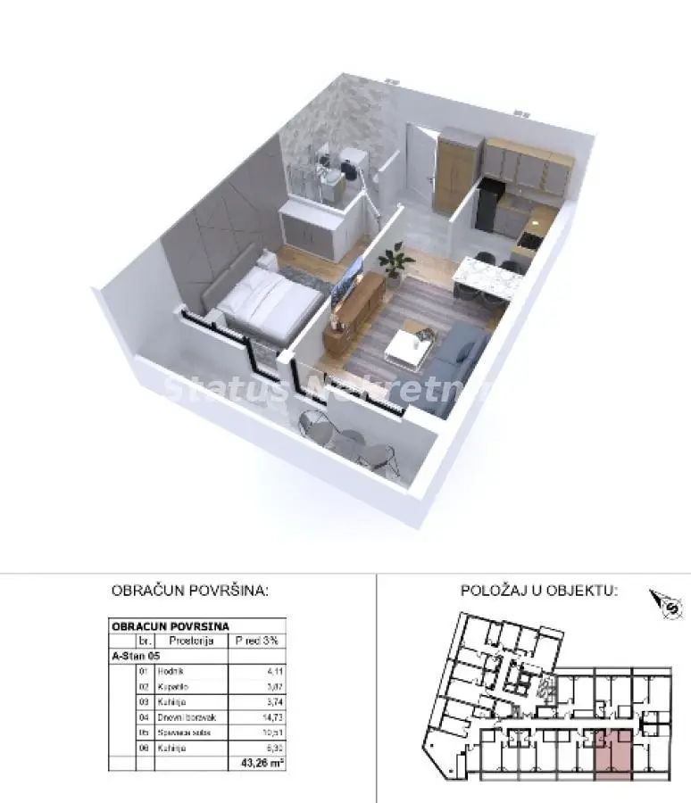 Stan - Novi Sad Sajmište - 22284