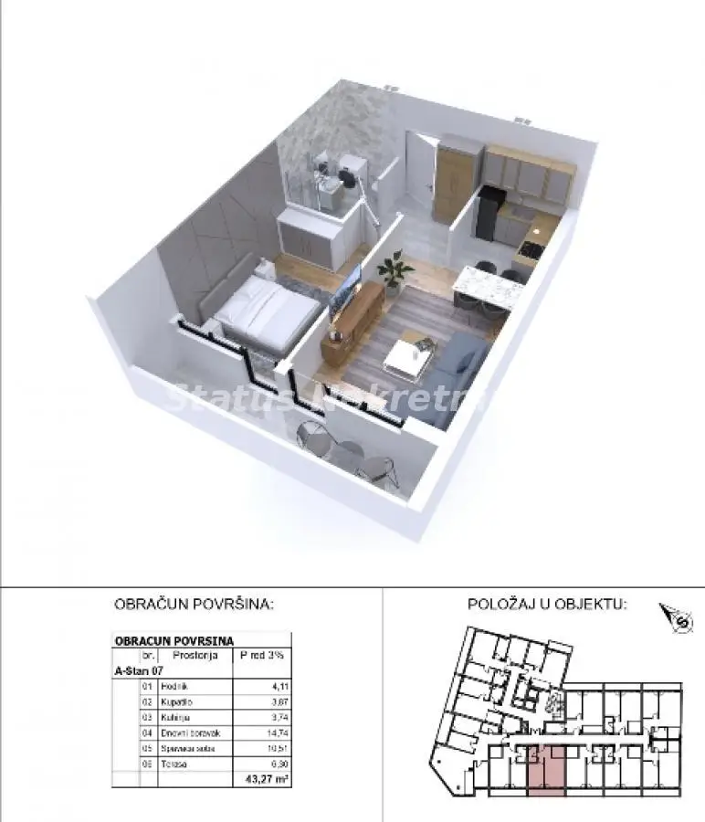 Stan - Novi Sad Sajmište - 22286