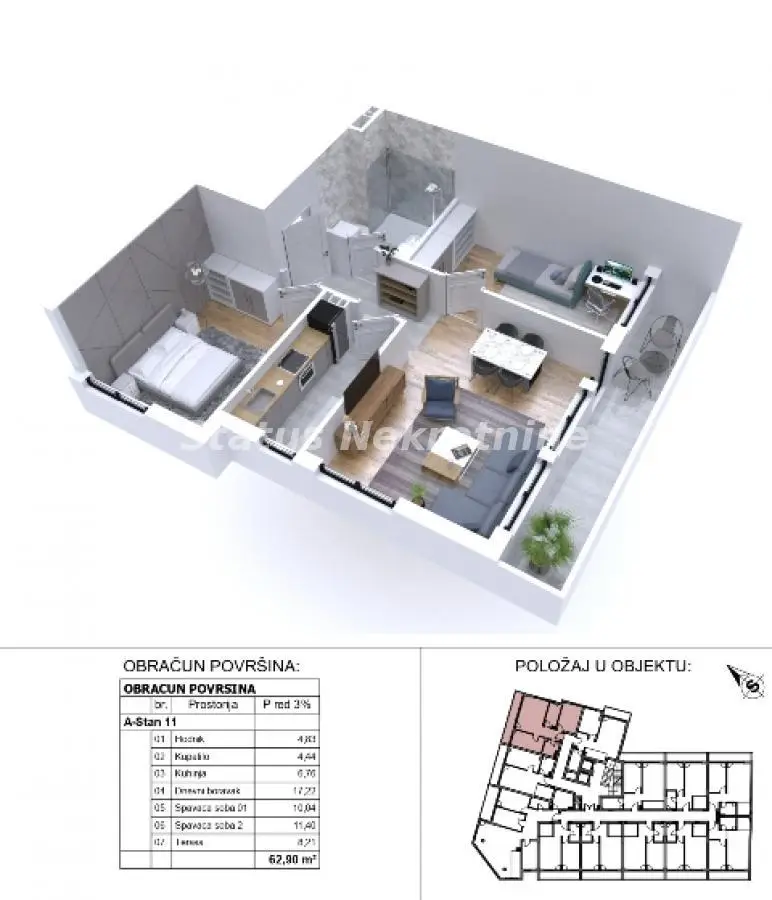 Stan - Novi Sad Sajmište - 22289