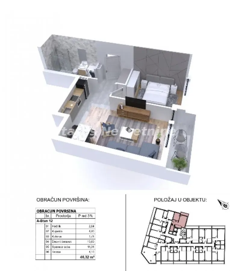 Stan - Novi Sad Sajmište - 22290