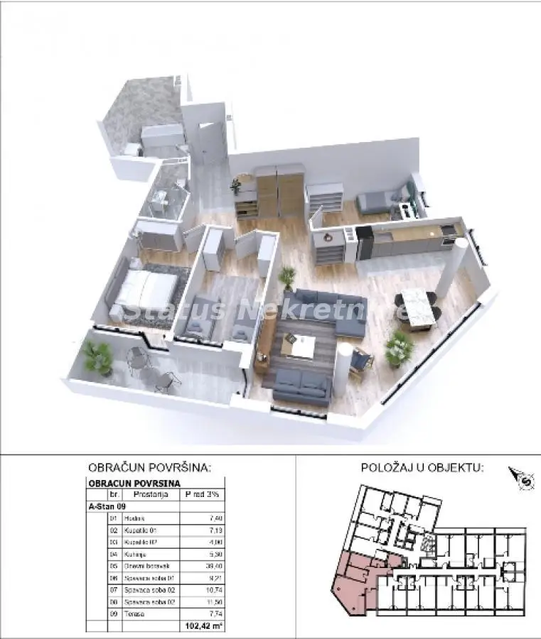 Stan - Novi Sad Sajmište - 22291