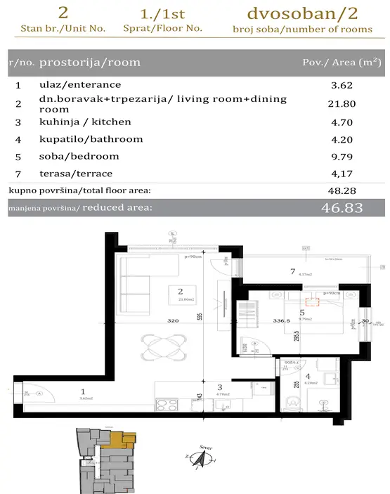 Stan - Novi Sad Bulevar Evrope - 1043427