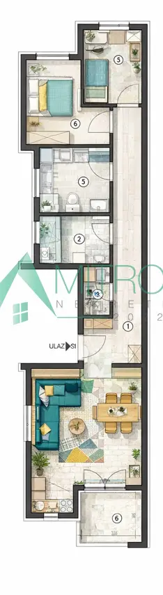 Novi Sad, Vidovdansko Naselje - Under construction, 71m2 excellent three-and-a-half-room apartment.