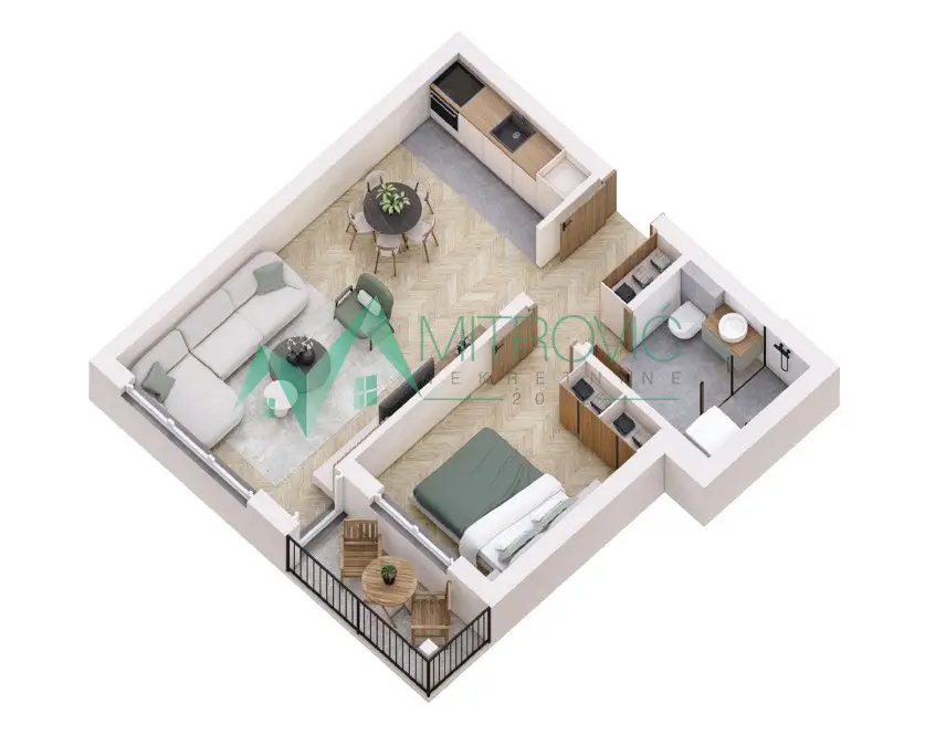Urban villa, excellent location, 45m2, secured parking
