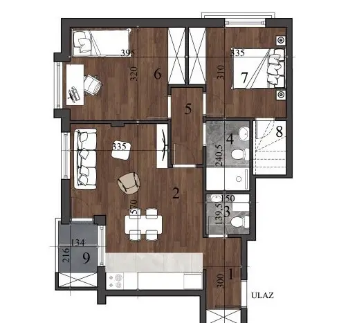 Stan 59m² — Detelinara, Novi Sad