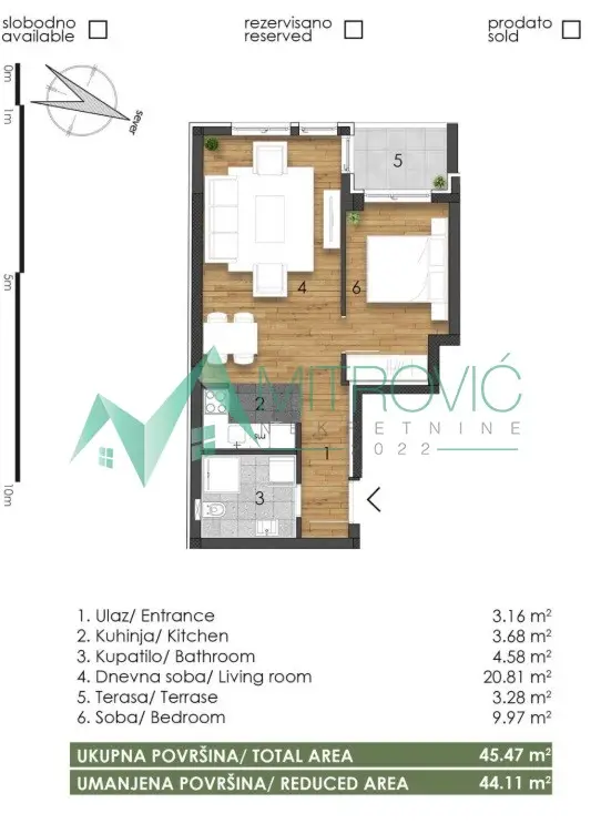Stan 44m² — Telep, Novi Sad