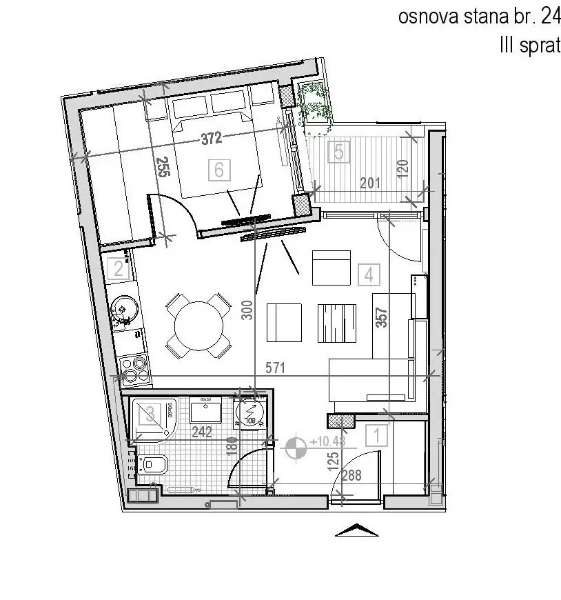 NOVI SAD. PODBARA. ONE AND A HALF ROOM APARTMENT. WITH VAT (Svet nekretnine, Novi Sad, Reg. no. 405)