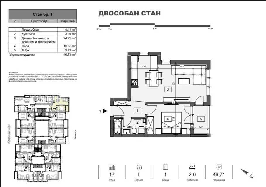 NOVI SAD. ADICE. TWO-ROOM APARTMENT. PLUS VAT (Svet nekretnine, Novi Sad, Reg. no. 405)