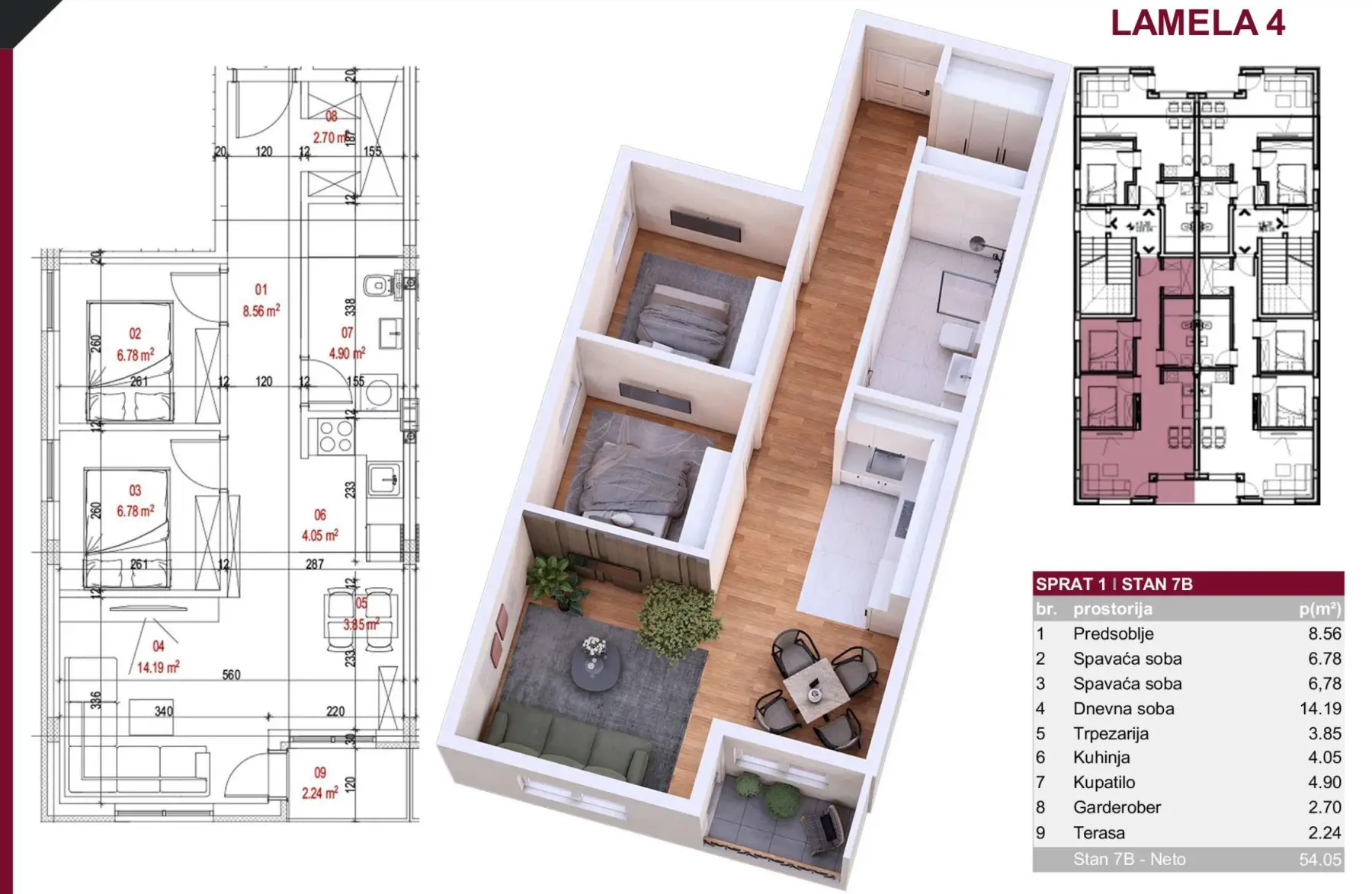 NOVI SAD. PETROVARADIN. ALIBEGOVAC, TWO AND A HALF ROOM APARTMENT. PLUS VAT (Svet nekretnine, Novi Sad, Reg. no. 405)