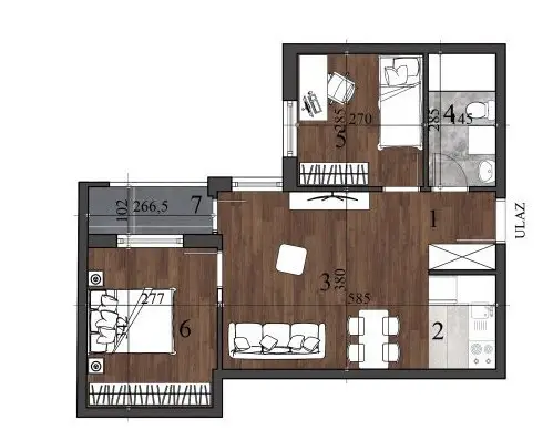 NOVI SAD.NOVA DETELINARA.TWO-AND-A-HALF-ROOM APARTMENT.WITH VAT(Svet nekretnine, Novi Sad, Reg. no. 405)