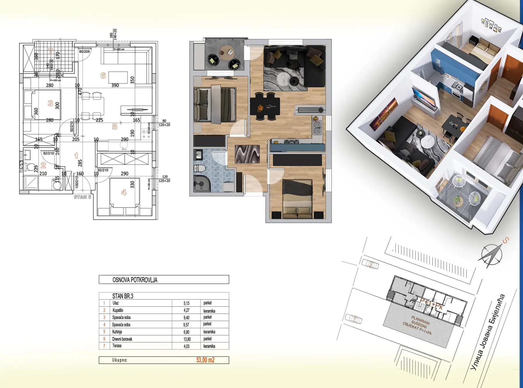 NOVI SAD. ADICE. TWO AND A HALF ROOM APARTMENT. PLUS VAT (Svet nekretnine, Novi Sad, Reg. no. 405)