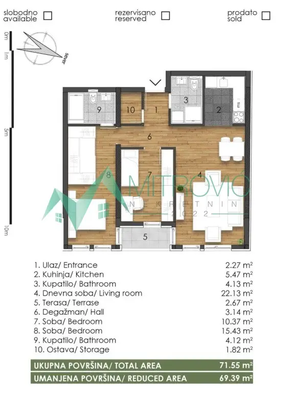 Stan 69m² — Telep, Novi Sad