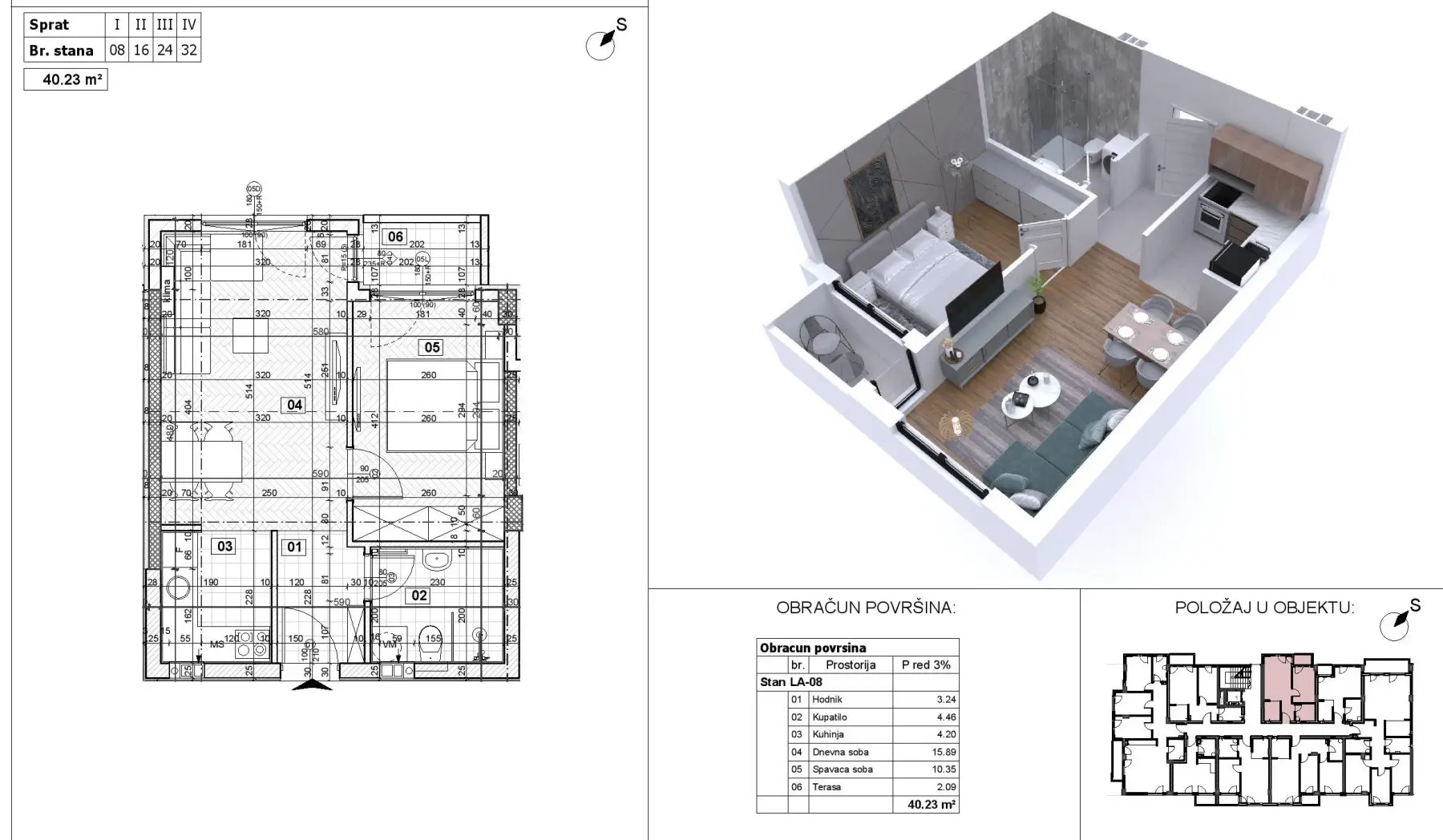 NOVI SAD. AVIACIJA. TWO-ROOM APARTMENT. PLUS VAT (Svet nekretnine, Novi Sad, Reg. no. 405)