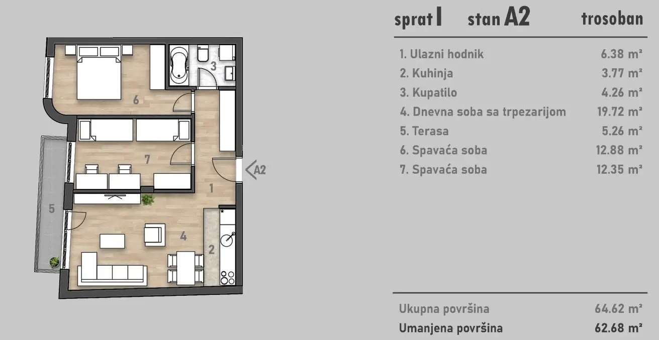 NOV SAD.SOCIJALNO.TROSOBAN STAN.PLUS PDV(Svet nekretnine, Novi Sad, Reg. br. 405)