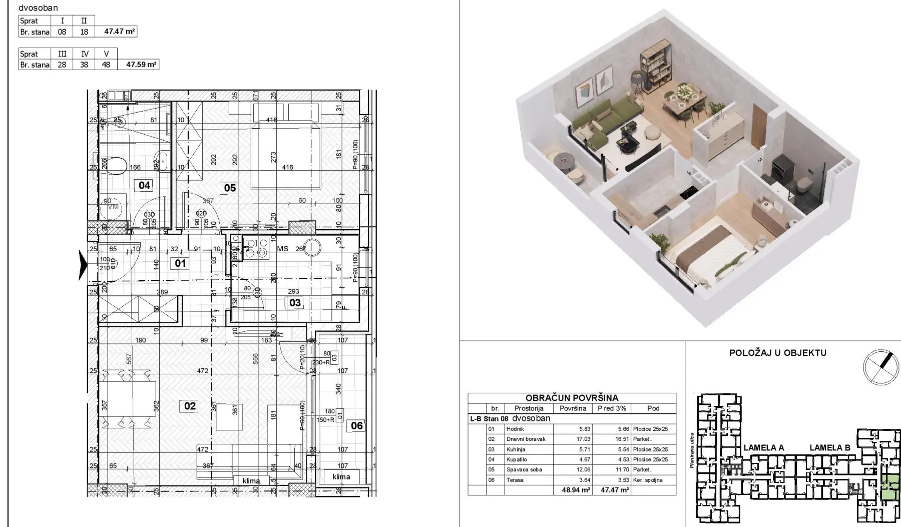 Stan 47m² — Telep, Novi Sad