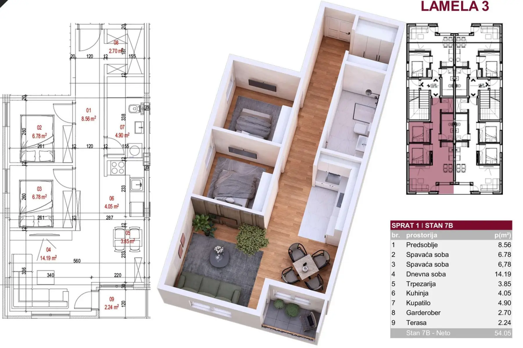 NOVI SAD. PETROVARADIN. ALIBEGOVAC. TWO AND A HALF ROOM APARTMENT. PLUS VAT (Svet nekretnine, Novi Sad, Reg. no. 405)
