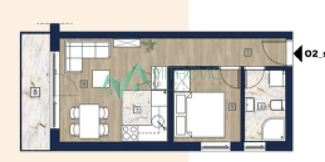 Stan 40m² — Adice, Novi Sad