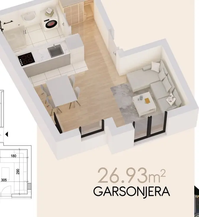 Stan 26m² — Centar, Novi Sad