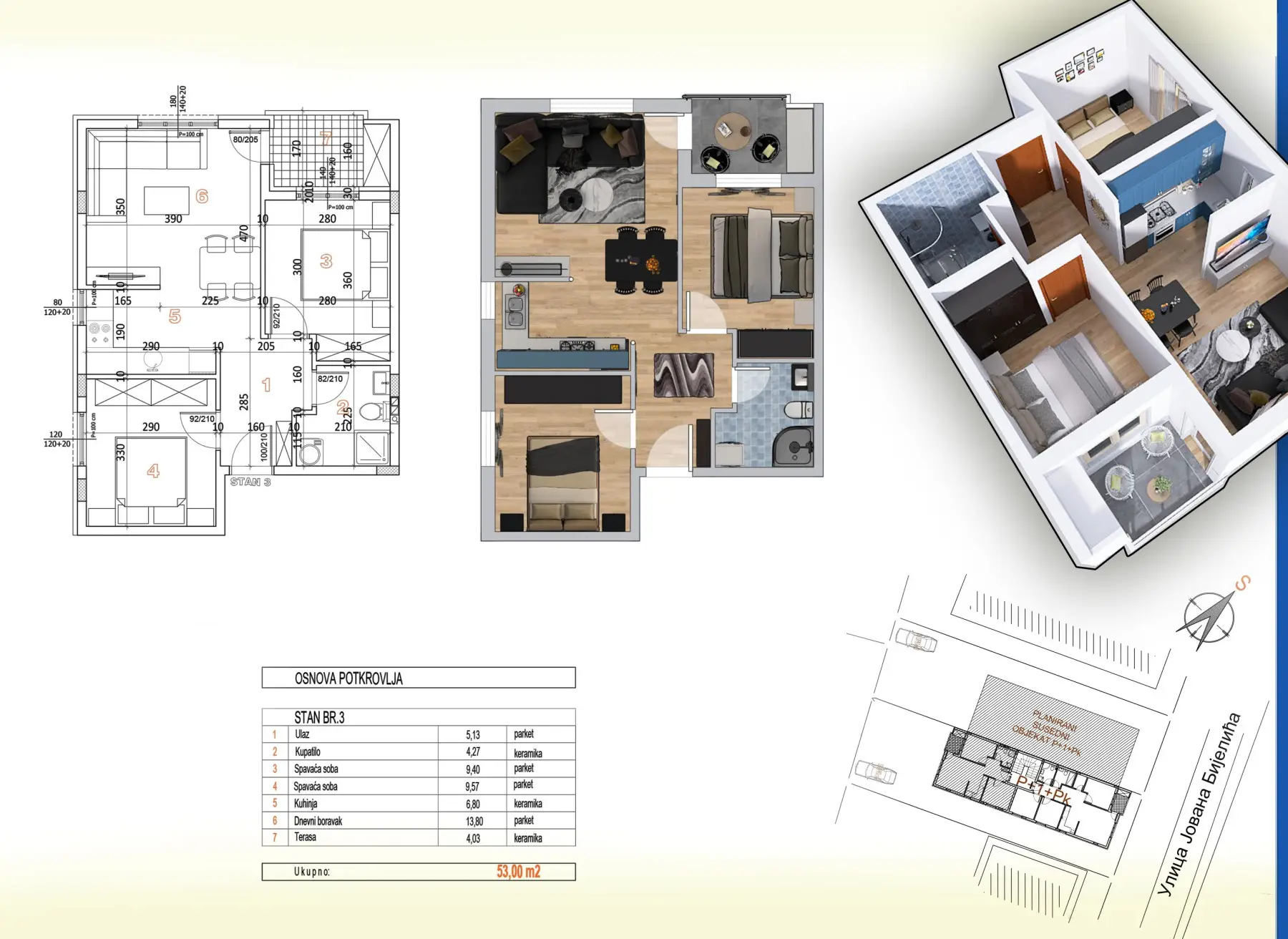 NOVI SAD. ADICE. TWO AND A HALF ROOM APARTMENT. PLUS VAT (Svet nekretnine, Novi Sad, Reg. no. 405)