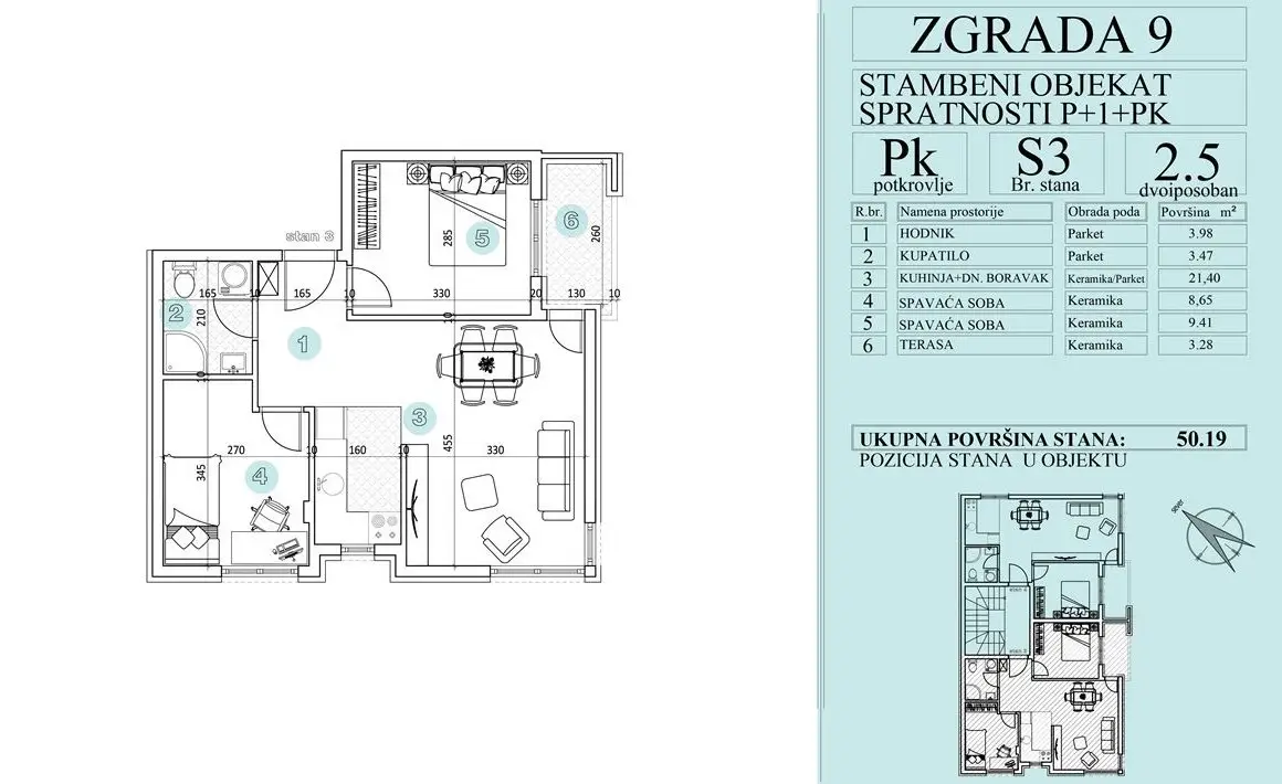 NOVI SAD. PETROVARADIN. TWO AND A HALF ROOM APARTMENT. WITH VAT (Svet nekretnine, Novi Sad, Reg. no. 405)