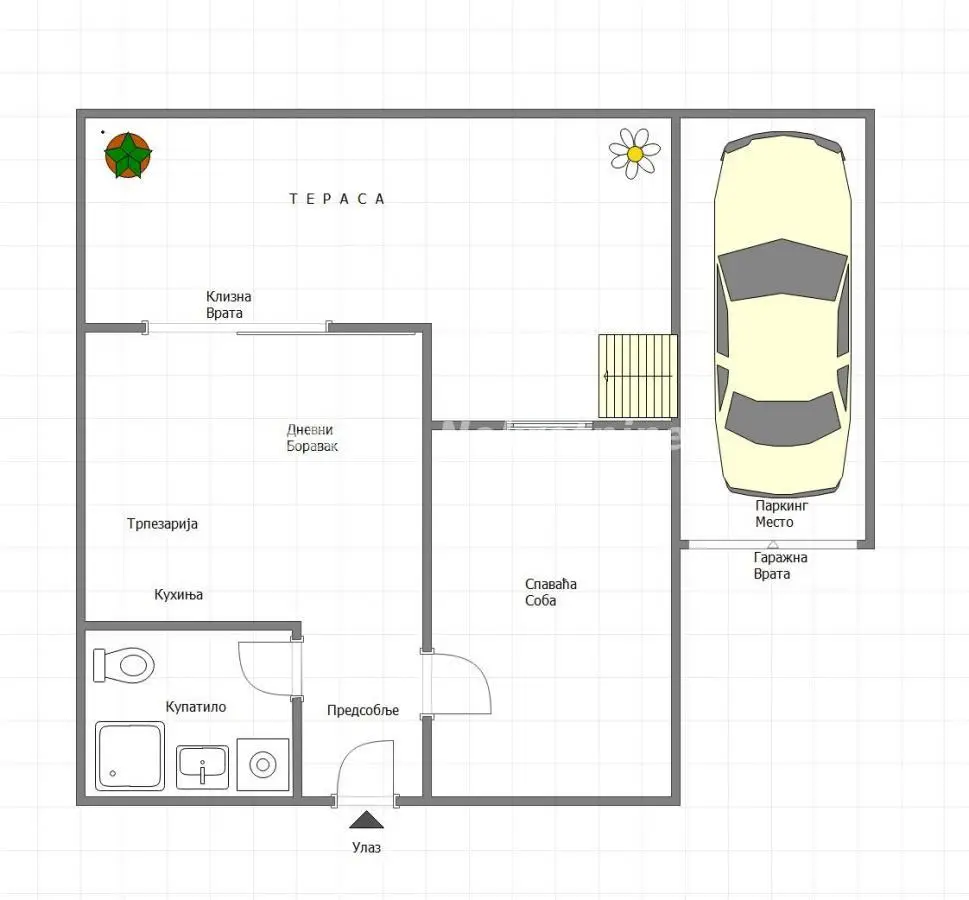 Adice - Move-in Ready Nice One and a Half Room Apartment 30 m2 with Free Enclosed Terrace of 50 m2 - 065/385 8880