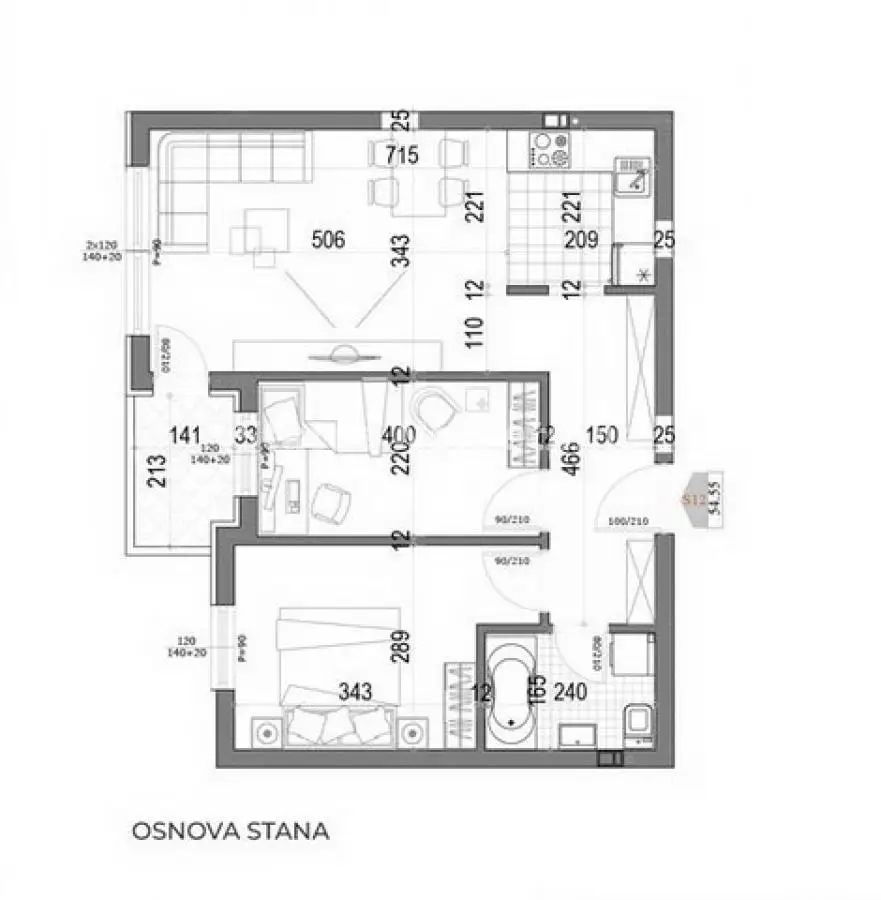 Telep-Excellent Three-Bedroom Apartment 57 m2 with Terrace Under Construction-VAT Refund-065/385 8880
