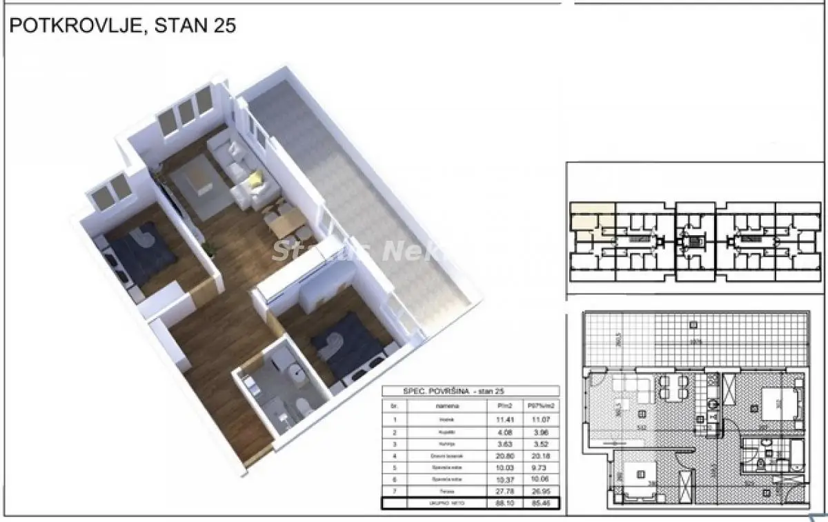 Stan 88m² — Adice, Novi Sad