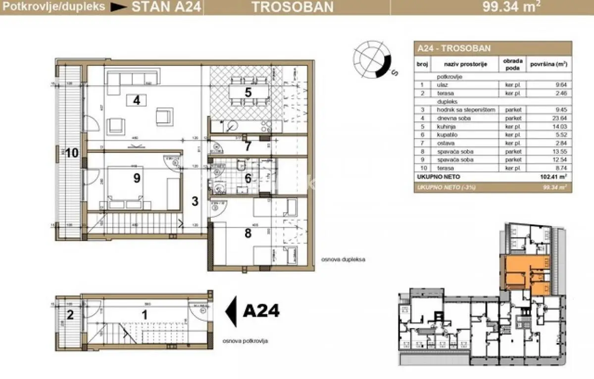 Podbara-Fantastic Large Three-Bedroom Duplex 109 m2 Under Construction-VAT Refund-065/385 8880