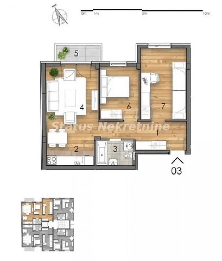 Detelinara - Three-room apartment 61 m2 under construction - VAT refund - 065/385 8880