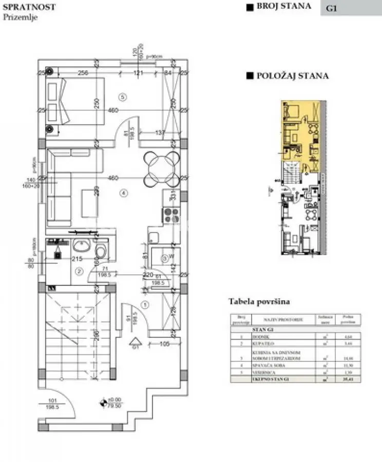 Stan 38m² — Adice, Novi Sad