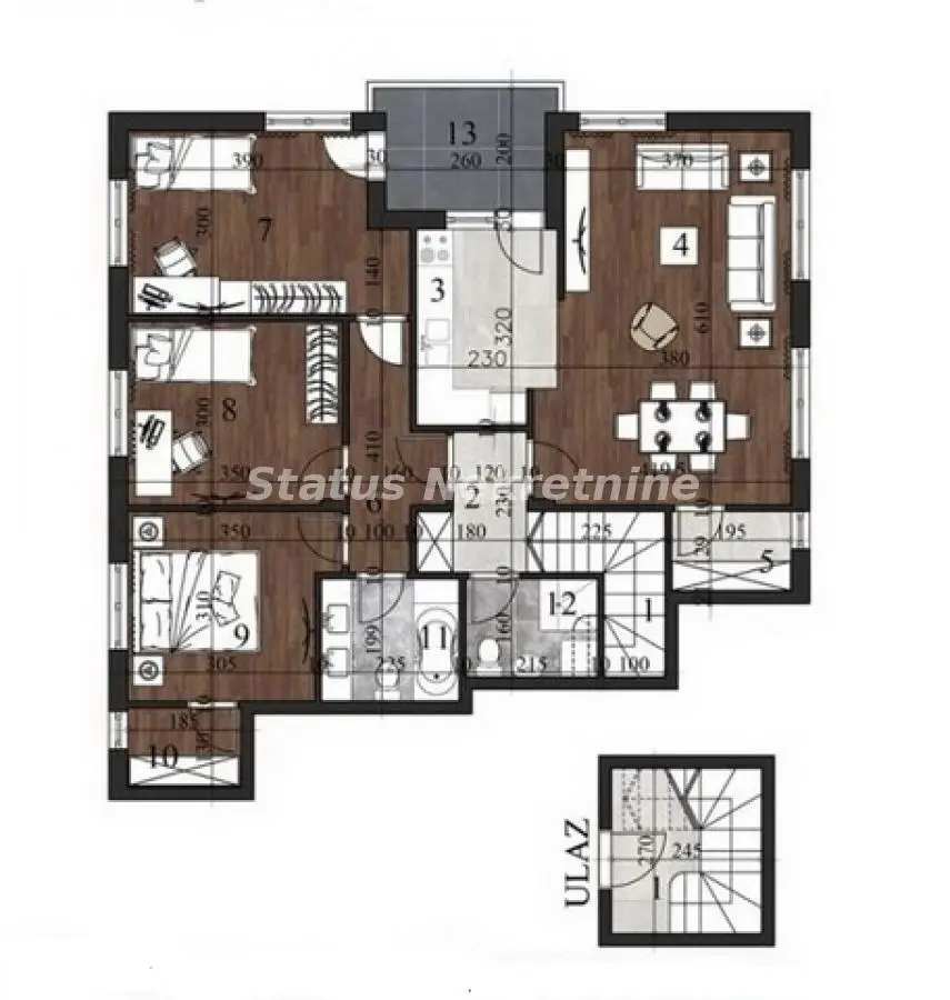 Grbavica-Nice Four-Bedroom Duplex 96 m2 in Convenient Area-VAT Refund-065/385 8880