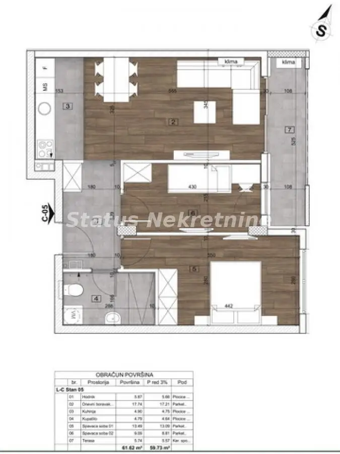 Severni Telep-Nice three-room apartment 60 m2 in a convenient area-VAT refund-065/385 8880