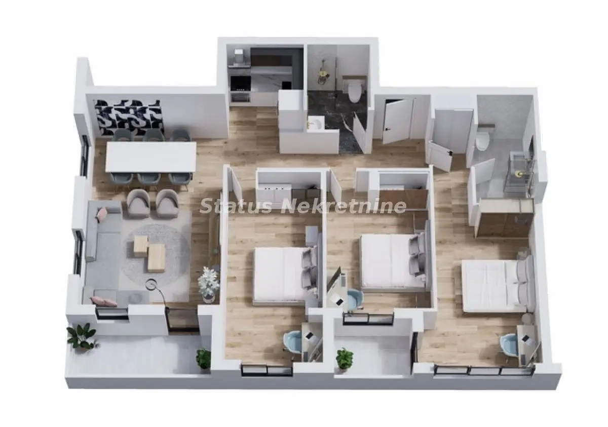 Severni Telep-Nice Large Comfortable Four-room Apartment 95 m2 Under Construction at Top Location-VAT refund-065/385 8880