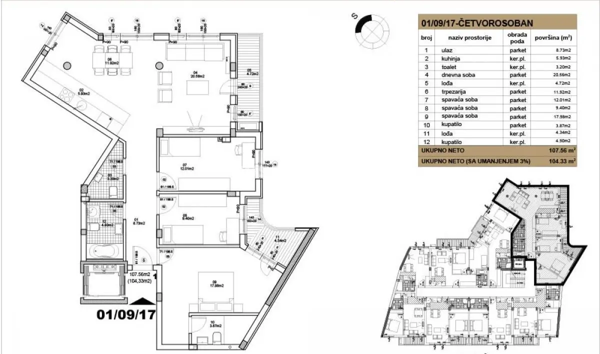 Stan 105m² — Centar, Novi Sad