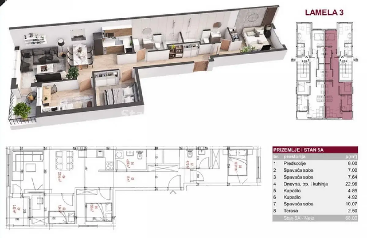 Petrovaradin-Large Four-room Apartment 68 m2 Under Construction-VAT Refund-065/385 8880