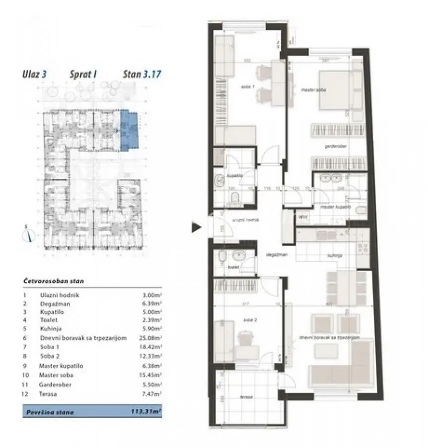Stan 114m² — Centar, Novi Sad