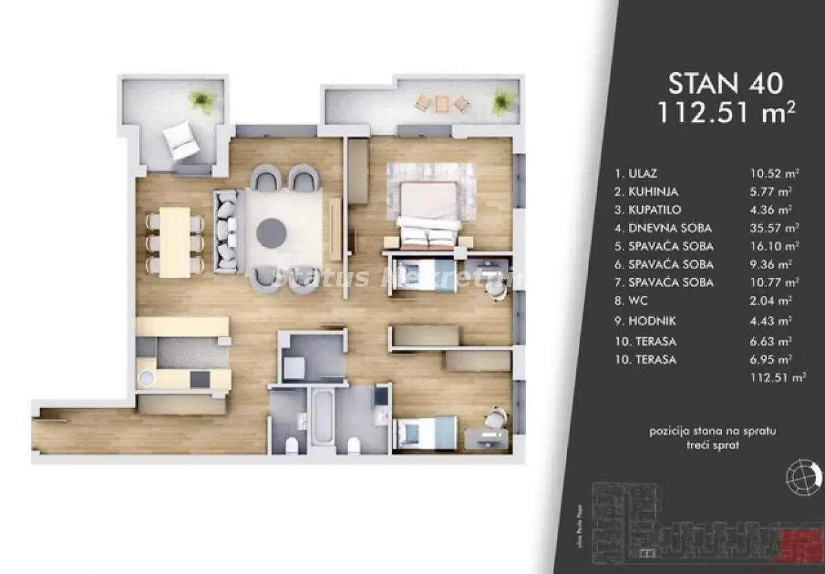 Center-Ideal Large Four-room apartment 113 m2 Under Construction-VAT refund-065/385 8880