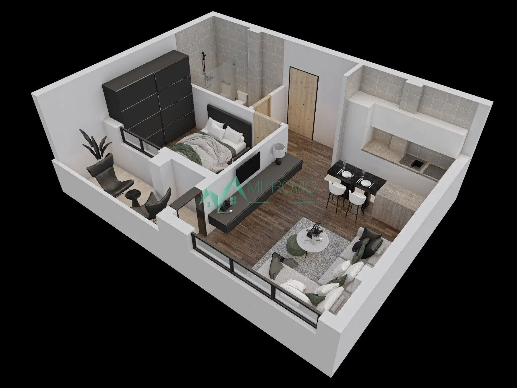 Petrovaradin - Two and a half room apartment 45 m2 under construction