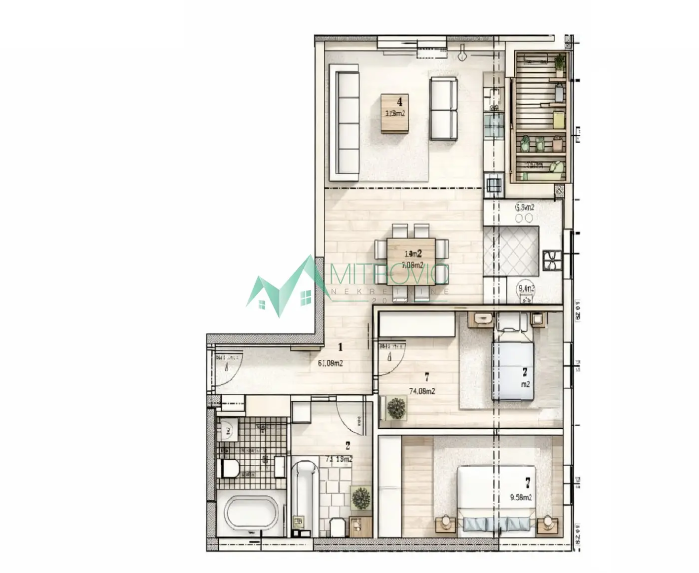 Novi Sad, Telep - Two-and-a-half-room apartment under construction with VAT refund - 60m2