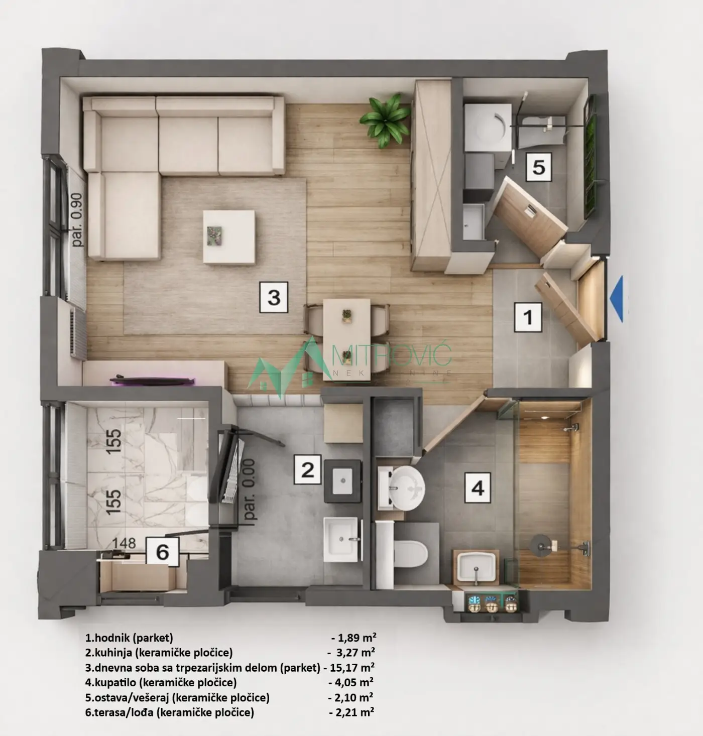 Novi Sad, Salajka - Studio apartment 28m² with VAT refund