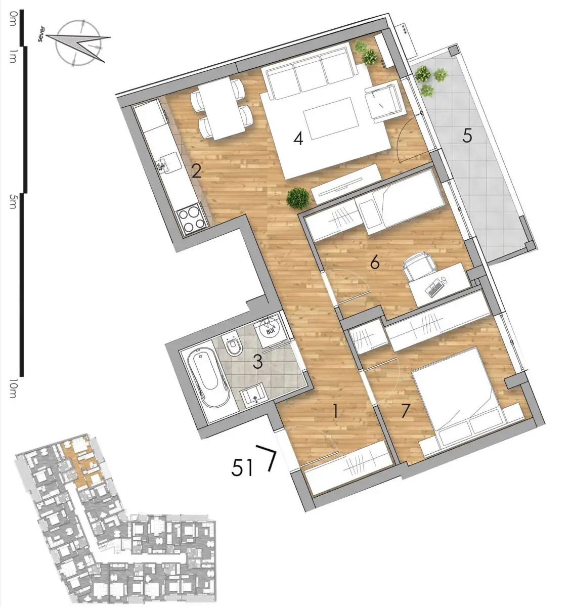 NOVI SAD.PODBARA.THREE-ROOM APARTMENT.WITH VAT (Svet nekretnine, Novi Sad, Reg. no. 405)