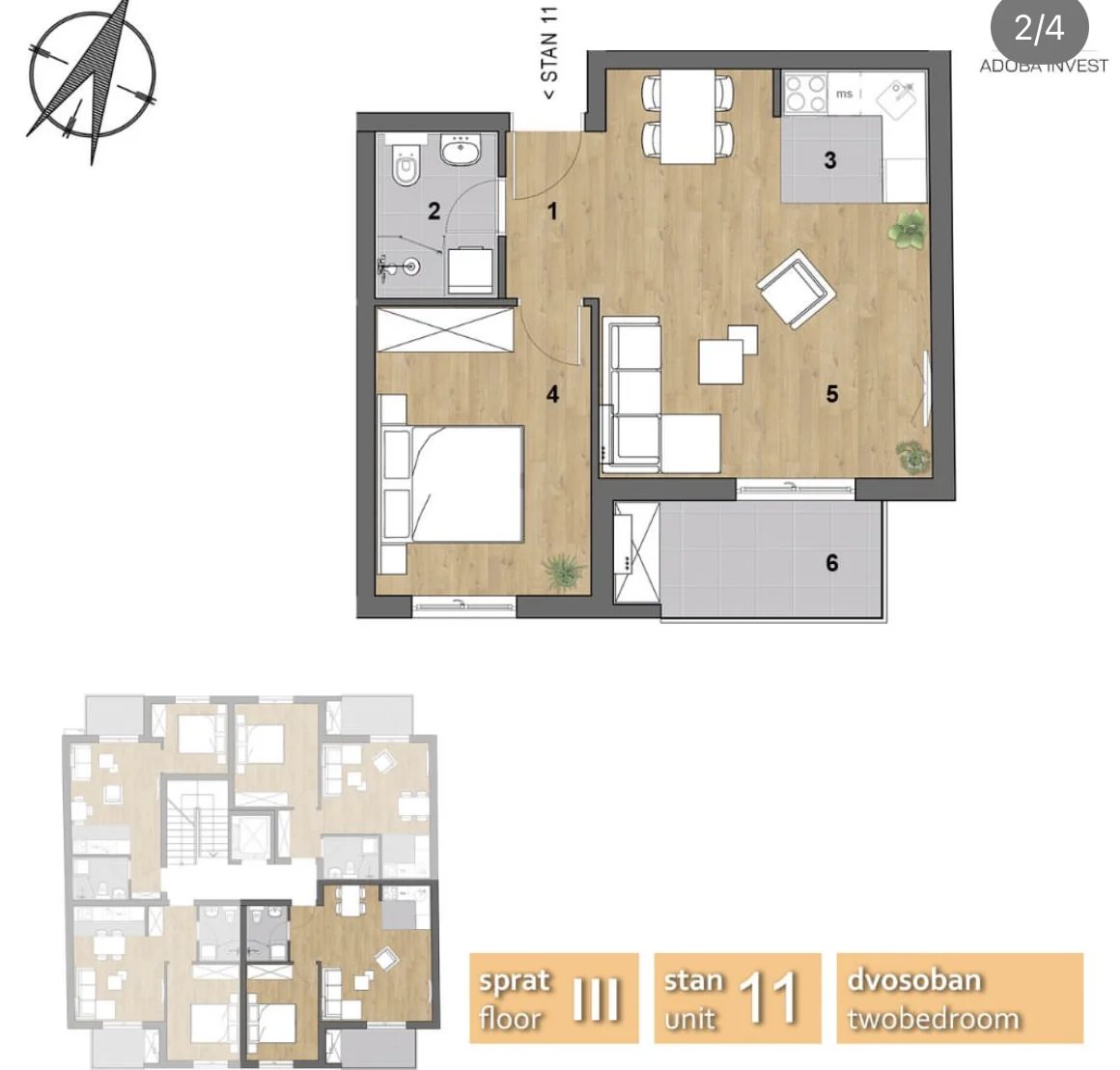 NOVI SAD. BULEVAR EVROPE. ONE-AND-A-HALF-ROOM APARTMENT. PLUS VAT (Svet nekretnine, Novi Sad, Reg. no. 405)