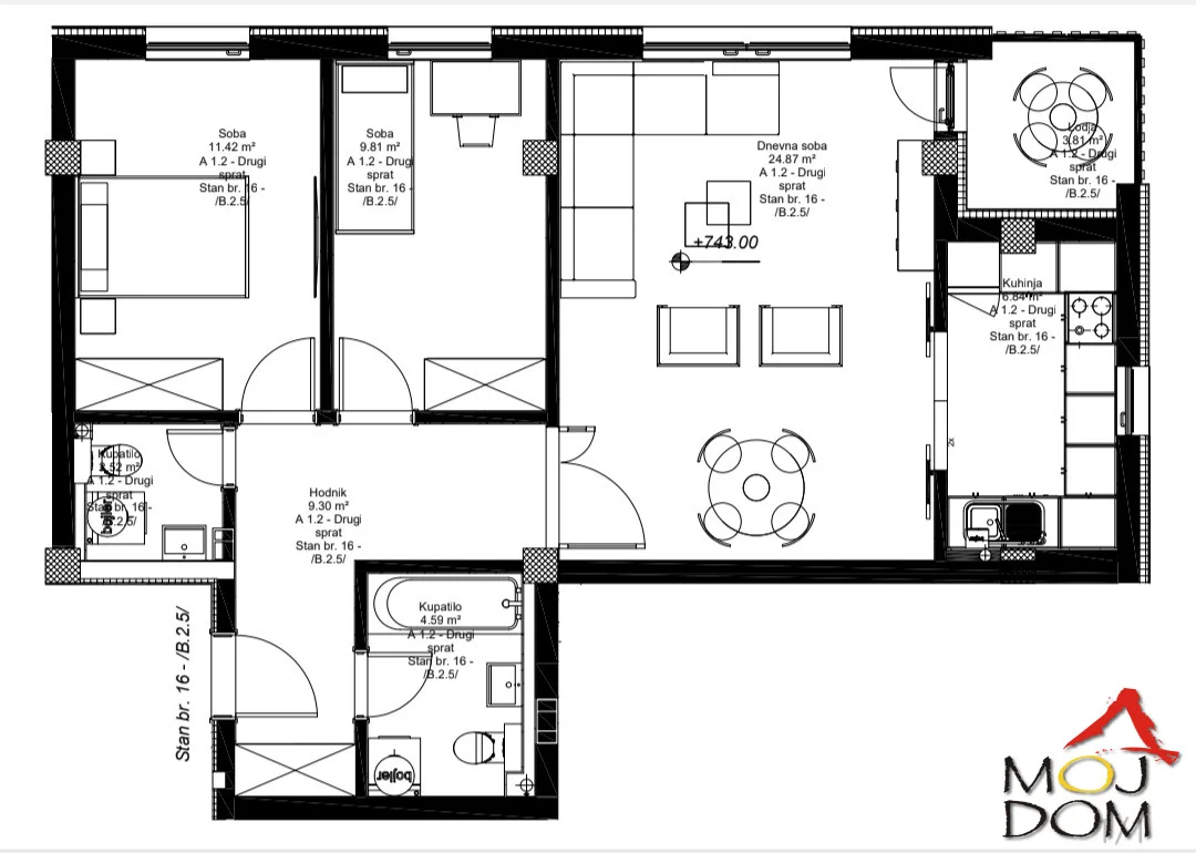 Apartment for sale – Center, Novi Sad | 3 bedrooms + garage, elevator directly to the apartment
Outstanding four-room apartment for sale in the strict city center of Novi Sad, ideal for family living and as an investment for renting out. The apartment is in a high-quality
