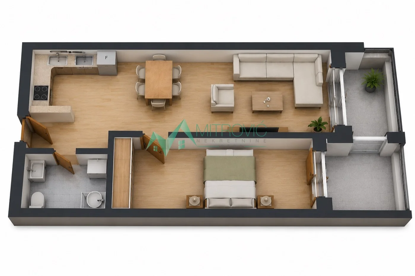 Prodaja dvosobnog stana – Novogradnja | 47m² 
