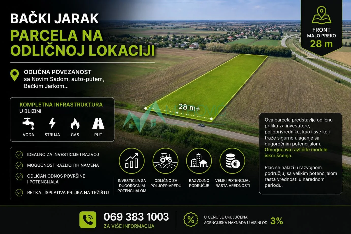 Bački Jarak - Parcela na odličnoj lokaciji 