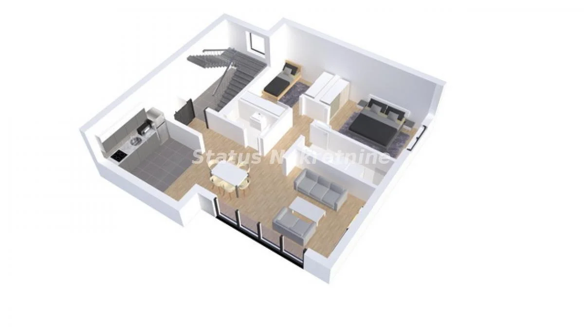 Futog-Prazan Trosoban stan 65 m2 sa Gratis Krovnom Terasom-Zakupnina 400e-065/385 8880