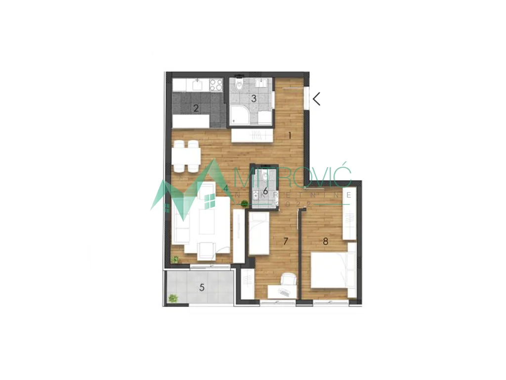 TROSOBAN STAN U IZGRADNJI 66 m² - TELEP 
